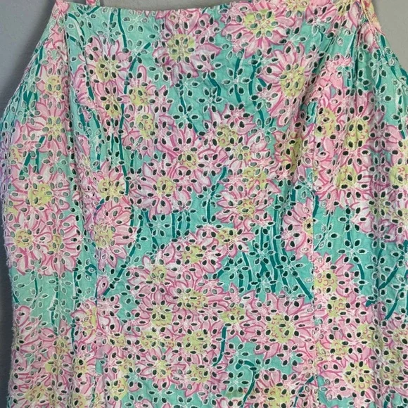 Vintage Lilly Pulitzer Floral Pastel Pink and Green Mini Dress - Picture 2 of 12